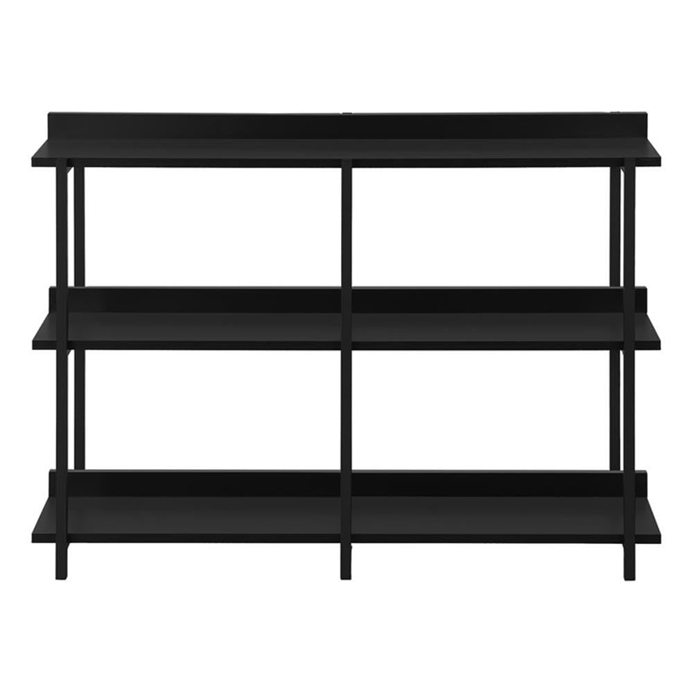 Monarch Specialties 2219 Accent Table, Console, Entryway, Narrow, Sofa, Living Room, Bedroom, Laminate, Contemporary, Modern Table-48 L/Black/Black Metal Hall, 47.25" L x 12" W x 34" H